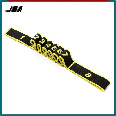 JBA Yoga Stretch Band With Number Multifunctional 8 Loops Elastic Foldable Exercise Yoga Strap Belt For Dance Gym 拉筋带