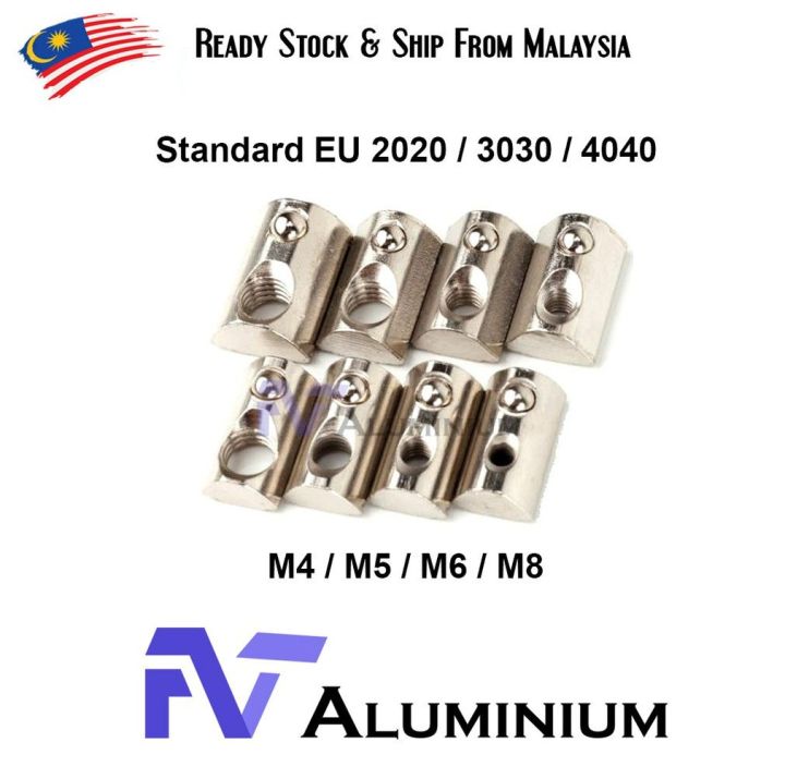 T Nut M4-M8 Roll In Ball Spring Slide Aluminum Extrusion 20 30 40