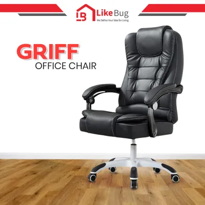 ⚡️LIKE BUG⚡️GRIFF Black PU Leather High Back Executive Office Chair | Director Chair | Home Office chair | Gaming chair with Legrest | gaming chair | study chair | office chair