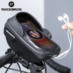 ROCKBROS MTB Road Bike Bag Waterproof 0.3mm TPU Touch Screen Bicycle Handlebar Bag Front Bag Cycling Phone Bag