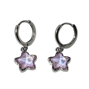 Salime Gothic Cute Dream Fairy Moonlight Stone Star Pendant Earrings For Egirl Y2K EMO 2000s Harajuku Goth Vintage Jewelry Accessories