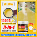 🔥1000g With Brush🔥 GOMOO 3 In 1 Epoxy Floor Paint Cement Floor Paint Wear-Resistant Waterproof Molded in one pass Suitable For Warehouse Workshop Outdoor Indoor Garage Office Gym Factory Playground Shopping Mall. 