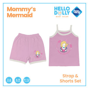 Hello Dolly Baby Wear Sanitized - 1- set Strap & Shorts for baby 3 to 12 months (MOMMYS MERMAID)
