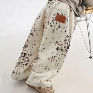 Leopard Jeans For Kids Boys Girls Cool Long Jeans Fashion 2024 Casual Street Style