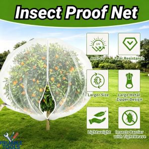 Drawstring Zipper Insect Proof Net Garden Fruit Vegetable Bird Protective Breathable Mesh Cover