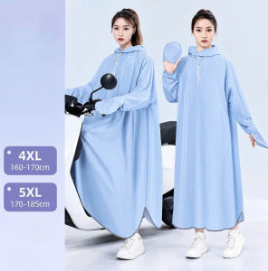 Áo Mưa Kính Trong Suốt Người Lớn Size 4XL 5XL – Form Dài Rộng Có Mũ Dây Rút Bo Tay Tiện Di Chuyển