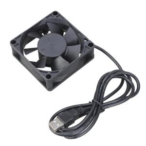 Black 7cm 7025 USB Powered Bearing Computer Case Cooling Fan 5V 2300RPM 28CFM for Router TV Box Ventilation