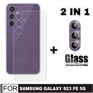 PAKET 2 INC 1 Garskin Carbon Samsung Galaxy S23 FE 5G / A05 / A05s 2023 / A04s 2022 Fingerprint Skin Back 3D Film Violette Design PENGIRIMAN CEPAT
