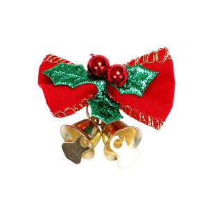 YESPERY 4Pcs Christmas Bowknots with Bell Christmas Tree Ornaments Bow Christmas Party Decoration