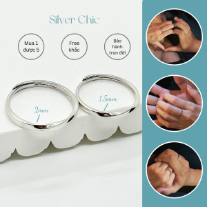 Nhẫn đôi bạc Forever SILVER CHIC N05 bạc 925