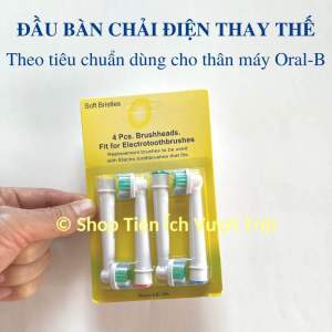 Đầu bàn chải điện tiêu chuẩn lắp máy 0ralB set bộ 4 cái bàn chải tròn đánh răng điện thay thế-Tiện Ích Vượt Trội