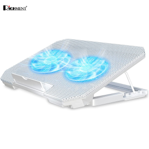 RICHMENT Q100 ICE COOREL Laptop Cooling Pad with 2 Cooling Fans Cooling Pad for Laptop Fan 12-15.6 Inch Laptop Cooler Stand with 6 Height Adjustable Notebook Cooler Pad with Two USB Port