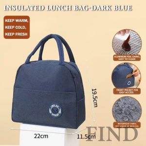 FIND Bento Bag Lunch Box Bag Thick Warm Meal Bag Large Capacity Student Portable Insulated Lunch Bag