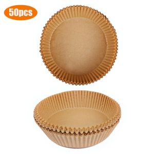 10pcs/50pcs Disposable Air Fryer Sheet Oil-proof Parchment Paper Oil-Proof Aluminum Foil Tin Box Non-Stick Air Fryer Liners Baking Paper for Air Fryer BBQ Drip Pan Tray