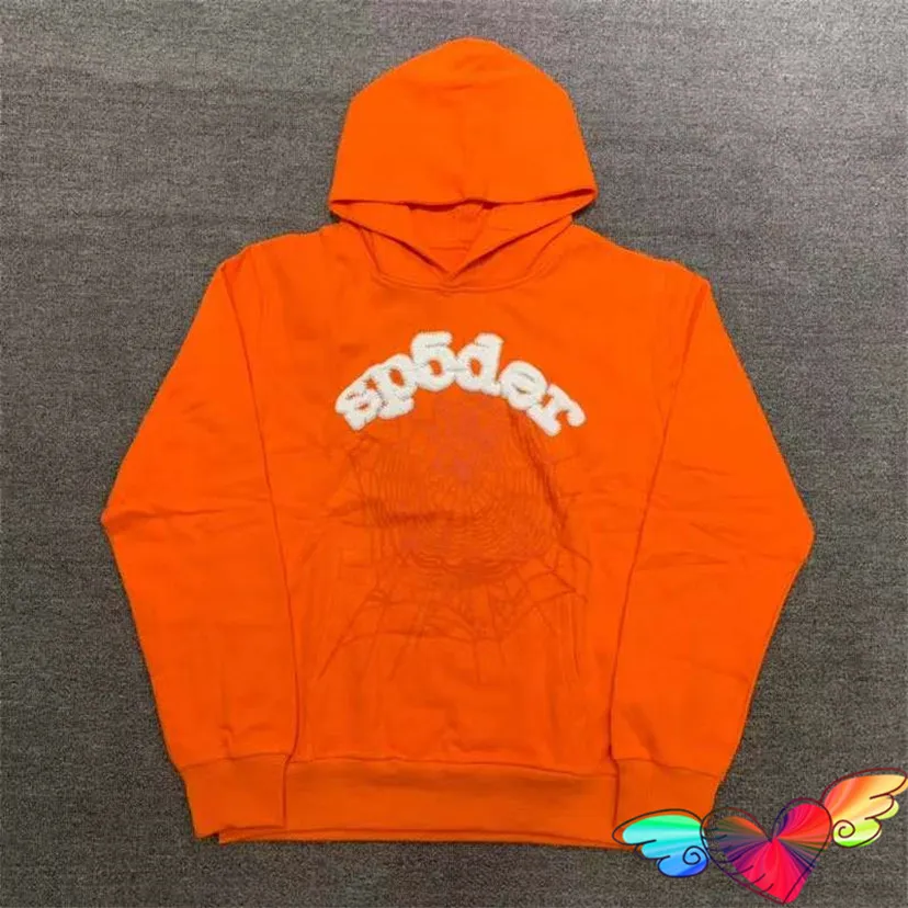 Flash Sticker Sp5der Logo Hoodie 2023 Men Women 1:1 Purple Young Thug  Spider Hoodie 555555 World Wide Sweatshirts