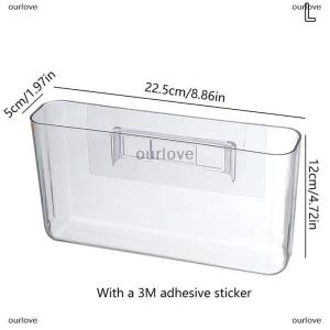 [COD] ourlove กล่องเก็บของติดผนังโปร่งใสกล่องจัดระเบียบชั้นวางข้างเตียงแบบไม่เจาะติดผนัง