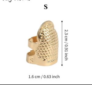 Dụng cụ hỗ trợ bảo vệ ngón tay bằng kim loại MÀU VÀNG khi may vá được sử dụng trong ngành may mặc (1 cái)