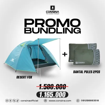 Consina Desert Fox 3 Alloy Tenda Dome Gunung 2-3 Orang | Outdoor Camping Hiking Tent