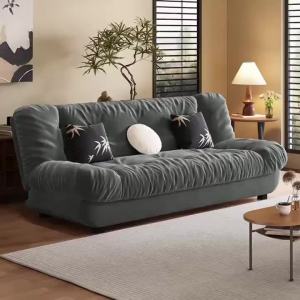 Solid Wood Cloud Dual-Use Foldable Sofa Multifunctional Sofa Bed Modern Cream Wind Net Red Style