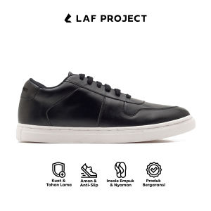 Sepatu Sneakers Pria Hitam Putih Casual Kasual Air Adam Black White LAF Project