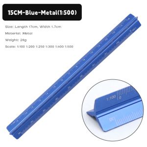 GOLDVAULT Metal/Plastic Triangular Scale 10/15/30cm 1:20-1:500 Proportional Scale Accurate Drafting Measure Tool Straight Ruler Engineer