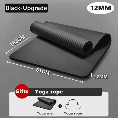 Olyhealth 12MM Extra Thick Yoga Mat For Men Exercise Mat Workout Mat With Locking Edge Black+Red