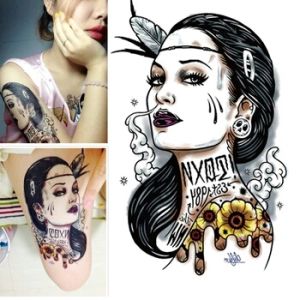 Tato Temporer Tahan Air Seri LC 818 Temporary Tatoo Tattoo Motif Wajah Wanita China Cantik - Tatoo Temporer Body Tubuh Tangan Kaki Lengan Dada Punggung