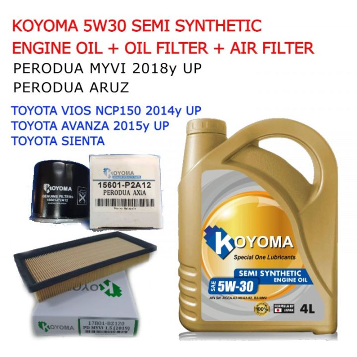 PERODUA MYVI 2018year , PERODUA ARUZ OIL FILTER + AIR FILTER + KOYOMA