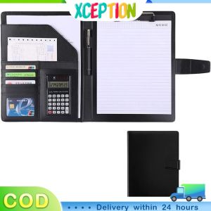 Multifunction Portfolio Folder with Calculator Anti - slip Clip & Pen Insert Perfect for Work