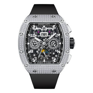BONEST GATTI Men Watch Diamond Inlaid Dial Fashion Luxury Multifunctional Sapphire Crystal German Brand Wristwatch