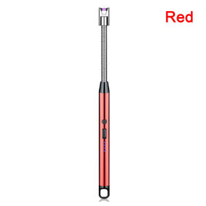 360 Rotation USB Electric Rechargeable Long Kitchen Lighter for Stove Windproof LED Plasma Arc Flameless Candle Unusual Lighters Outdoor