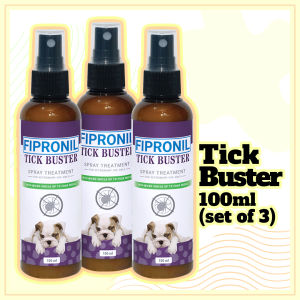 LKJ- Anti ticks (Garapata) fleas and lice Fipronil Tick Buster (anti garapata pulgas at kuto) Pet Spray Treatment 100 mL (SET OF 3) for dogs and cats