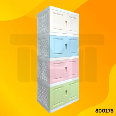0004 EAGLE BRAND Storage Cabinet 4 Tier / Plastic Cabinet / kitchen cabinet/Almari/Almari Baju/ 3 Tiers J100N DIY