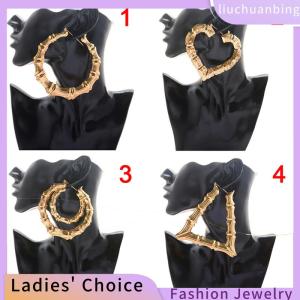 [Hot Sale Jewellery]liuchuanbing Large Bamboo Earrings Hip-Hop Earrings Ladies Hoop Hoops Ear Circle
