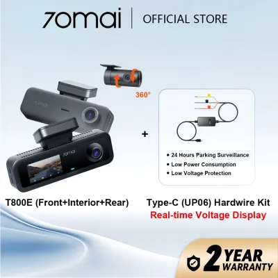 [New Launch]70mai T800E Dash Cam 4K 3-Channel 360° Rotatable Car Camera HDR GPS With Night Vision