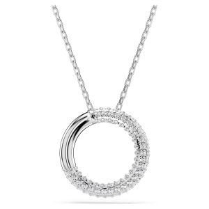💖Swarovski💖(New)Dextera Silver Pave Diamond Pendant Necklace S925 Sterling Silver Womens Fashion Necklace Hypoallergenic Non-allergenic Valentines Day Gift Birthday Gift for Girlfriend Bestie