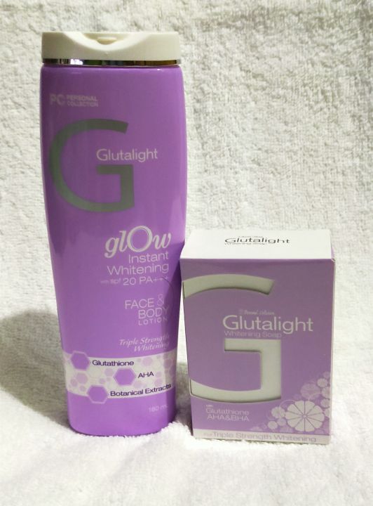Glutalight Lotion/ Face and Body Lotion with Glutalight Whitening Soap  Triple Strength Whitening Soap Firming Sun Protection Cream Anti-Aging  Moisturizing Lotion - Lazada