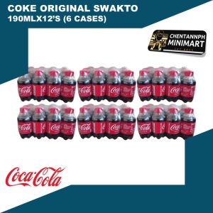(6 CASES) Coca-Cola COKE Original Taste Swakto Softdrinks Beverages Soda Cola 190 ml x 72 bottles