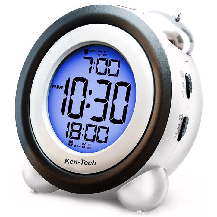 Digital Alarm Clock,Time Date Display Twin Bell Very Loud for Heavy