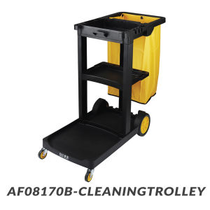 Heavy Duty Cleaning Trolley with Mop Broom Holder Multi Purpose Housekeeping Cleaner Janitor Cart Troli Restaurant Hotel
