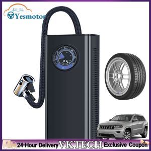 Portable wireless air pump for cars with handheld operation and digital pressure display for easy use
