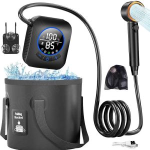 Portable Lightweight Outdoor Shower 8000mAh Rechargeable Camping Bidet Pump IPX8 Waterproof Shower Kit for Hiking Travel