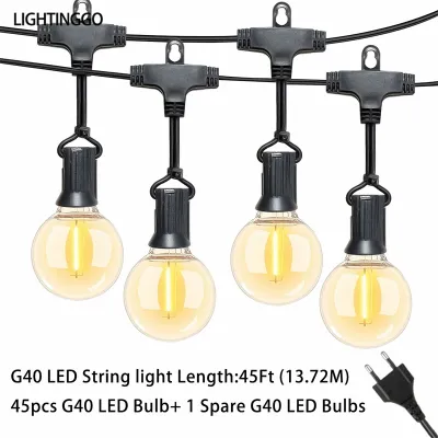 LIGHTINGGO String lights G40 LED Patio Outdoor Waterproof Fairy Light Party Garden Christmas light