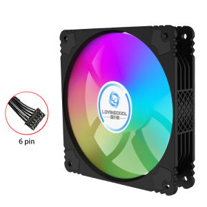 Fan Case 12cm. 6PIN RGB Lovingcool YK-01 Black / White พัดลมเคส ขนาด 12 ซ.ม.