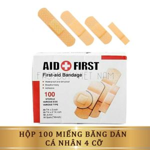 Set 100 Miếng Dán Vết Thương Băng Gâu BĂNG CÁ NHÂN 100 Miếng Đủ Kích Cở - Hộp 100 Miếng