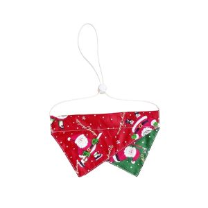 MAOMEI Cartoon Pattern Christmas Pet Bandana Soft Fabric Red Green Xmas Puppy Bib Kitten Festive Neckwear Washable Cat Saliva Towel Pet Party