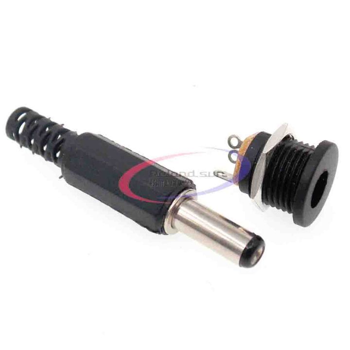 5 pairs 2.1mm x 5.5mm Male Plug + Female Socket Panel Mount Jack DC