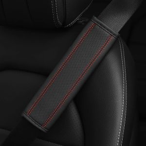 2PCS PU Leather Car Accessories Seat Belt Safety Shoulder Cover Breathable Protection Seat Belt Padding Pad Car Accessories Interiors