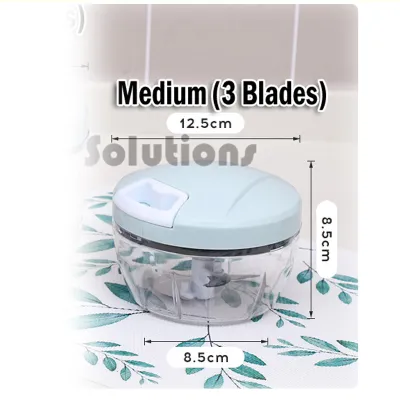 【SKIT SG】Manual Hand Pull String Food Speedy Chopper for Meat Garlic Chop Chili Onion Vegetables Baby Food Slicer Pepper Grinder Mixer Blender Mini Hand-Powered Portable Food Processor Pull Chop Mechanism Cutter 3 Sizes Available