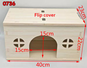 【Board thickness 9mm】Guinea pigs house Dwarf rabbit house Syrain hamster house Wooden house(40*23*22cm)